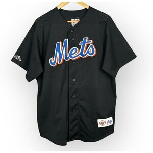 Vintage Mets Mike Piazza #31 Mesh Jersey Mens L Majestic Diamond Stitched USA